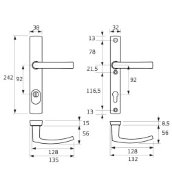 VH BESLAG CURVE SMAL PC92 KR/KR