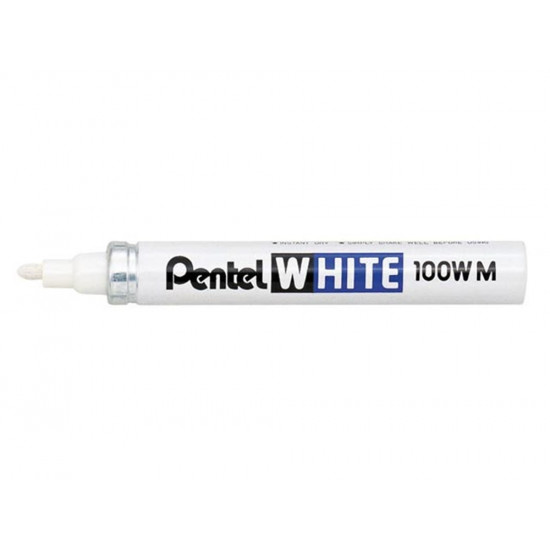 PENTEL MERKPEN WIT 100W-MEDIUM