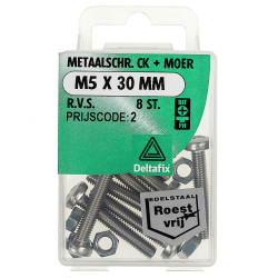 METAALSCHROEF CK+MOER R.V.S. M5X30 8 ST