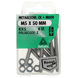 METAALSCHROEF CK+MOER R.V.S. M5X50 8 ST