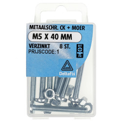 METAALSCHROEF+MOER CK VERZINKT M5X40 8 ST
