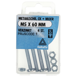 METAALSCHROEF+MOER CK VERZINKT M5X60 4 ST