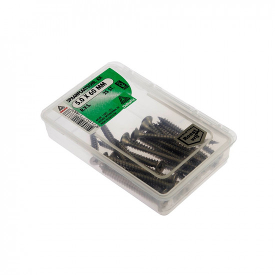 SPAANPLAATSCHROEF PK KK RVS A2 5.0 X 60 MM 25ST